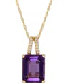 Macy's Citrine (3 Ct. T.w.) & Diamond Accent 18" Pendant Necklace In 14k Gold (also Available In Garnet And In Amethyst