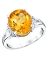 Macy's Citrine (4-1/2 Ct. T.w.) And Diamond Accent Ring In Sterling Silver In Orange