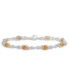 Macy's Citrine And White Topaz Bracelet (5-1/2 Ct. T.w And 5/8 Ct. T.w) In Sterling Silver In Citrine