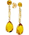 Macy's Citrine Drop Earrings (6-1/2 Ct. T.w.) In 14k Yellow Gold