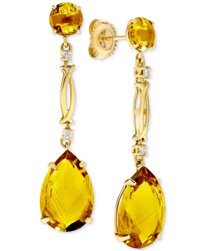 Macy's Citrine Drop Earrings (6-1/2 Ct. T.w.) In 14k Yellow Gold