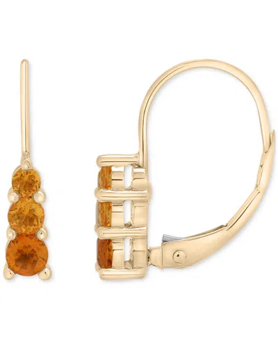 Macy's Citrine Graduated Drop Earrings (3/8 Ct. T.w.) In 10k Yellow Gold