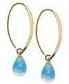 Macy's Citrine Long Hoop Earrings (6-1/2 Ct. T.w.) In 14k Gold (also Available In Amethyst, Blue Topaz, & P In Blue