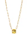 Macy's Citrine Paperclip Link 18" Pendant Necklace (1-5/8 Ct. T.w.) In 14k Gold-plated Sterling Silver (als In Citrine