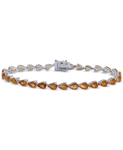 Macy's Citrine Pear Tennis Bracelet (9-3/8 Ct. T.w.) In Sterling Silver In Yellow