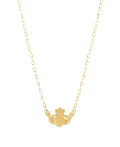 Macy's Claddagh Pendant Necklace In 10k Yellow Gold