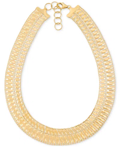 Macy's Cleopatra Openwork Statement Necklace In 14k Gold-plated Sterling Silver, 17" + 2" Extender In Gold Over Silver