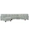 Macy's Closeout! Ashlinn 144" 5-pc. Pastel Leather Sectional, Created For  In Mint Green