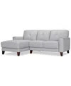 Macy's Closeout! Ashlinn 86" 2-pc. Pastel Leather Sectional, Created For  In Grey Mist