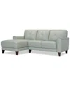 Macy's Closeout! Ashlinn 86" 2-pc. Pastel Leather Sectional, Created For  In Mint Green