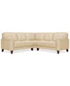 Macy's Closeout! Ashlinn 120" 4-pc. Pastel Leather Sectional, Created For  In Butter Yellow