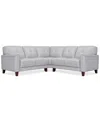 Macy's Closeout! Ashlinn 94" 3-pc. Pastel Leather Sectional, Created For  In Grey Mist