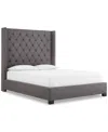 Macy's Closeout! Charcoal Monroe Ii Upholstered Full Bed, Created For  In Charcoal