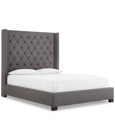 Macy's Closeout! Charcoal Monroe Ii Upholstered Full Bed, Created For  In Charcoal
