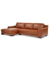 Macy's Closeout! Darrium 2-pc. Leather Sofa With Chaise, Created For  In Cognac