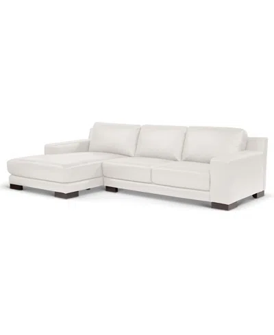 Macy's Closeout! Darrium 2-pc. Leather Sofa With Chaise, Created For  In White