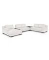 Macy's Closeout! Darrium 5-pc. Leather Chaise Sectional With Corner Table & Console, Created For  In White