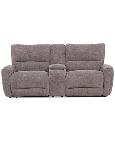 Macy's Closeout! Deklyn 89" 3-pc. Zero Gravity Fabric Sofa With 2 Power Recliners & 1 Console, Created For In Brown