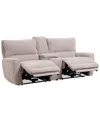 Macy's Closeout! Deklyn 89" 3-pc. Zero Gravity Fabric Sofa With 2 Power Recliners & 1 Console, Created For In Cobblestone
