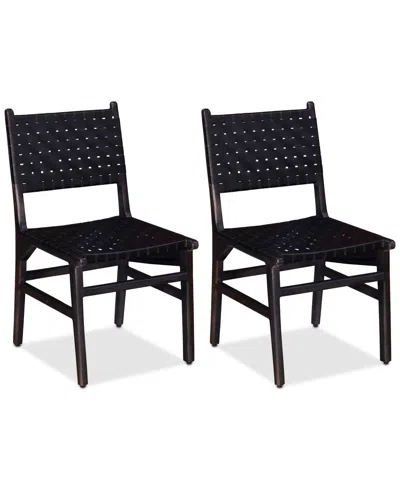 Macy's Closeout! Emmilyn Dining 2 Pc. Chair Set In Black