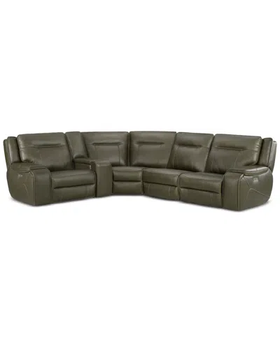 MACY'S CLOSEOUT! HANSLEY 5-PC. ZERO GRAVITY LEATHER SECTIONAL WITH 3 POWER RECLINERS, CREATED FOR MACY'S