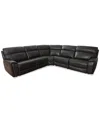 Macy's Closeout! Hutchenson 119.5" 5-pc. Zero Gravity Leather Sectional With 2 Power Recliners, Created For In Coffee