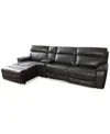 Macy's Closeout! Hutchenson 127.5" 4-pc. Zero Gravity Leather Sectional With 1 Power Recliner, Chaise And C In Grey
