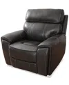 Macy's Closeout! Hutchenson 43" Zero Gravity Leather Recliner, Created For  In Grey