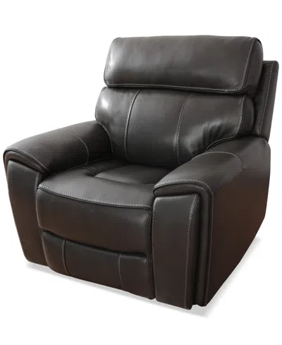 Macy's Closeout! Hutchenson 43" Zero Gravity Leather Recliner, Created For  In Grey