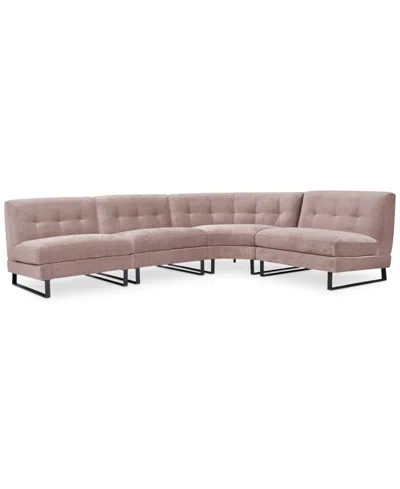 Macy's Closeout! Kathya 157" 4-pc. Fabric Modular Sectional, Created For  In Berry