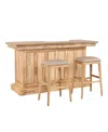 Macy's Closeout! Logans Edge 3 Piece Bar Set (bar With 2 Stools) In Brown