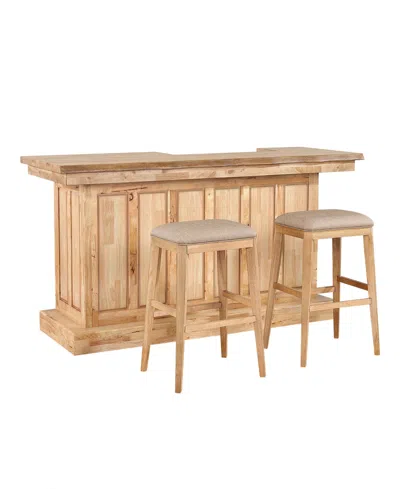 Macy's Closeout! Logans Edge 3 Piece Bar Set (bar With 2 Stools) In Brown