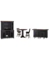 Macy's Closeout! Peighton 8-piece Bar Set (back Bar With Hutch, Bar With 2 Saddle Stools, And Pub Table Wit In Brown