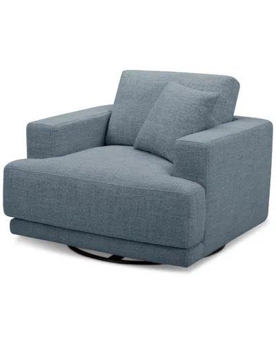 Macy's Closeout! Vasher 42" Fabric Swivel Chair, Created For  In Sky
