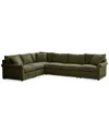 Macy's Closeout! Wrenley 137" 5-pc. Fabric L-shape Modular Sectional Sofa, Created For  In Green