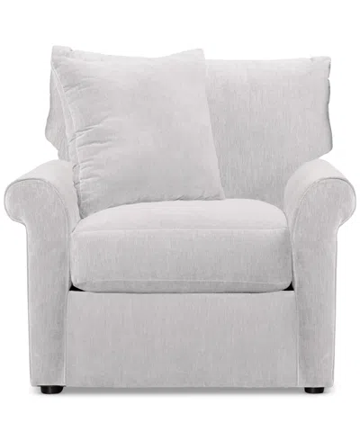 Macy's Closeout! Wrenley 38" Amici Fabric Arm Chair, Created For  In Oyster