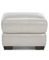 Macy's Cobbie Leather 24" Chair Ottoman, Exclusively At  In Gray
