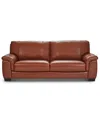 Macy's Cobbie Leather 89" Sofa,  Exclusive In Brown