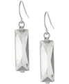 Macy's Color Crystal Rectangle Drop Earrings In Sterling Silver In Silver