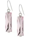 Macy's Color Crystal Rectangle Drop Earrings In Sterling Silver In Silver