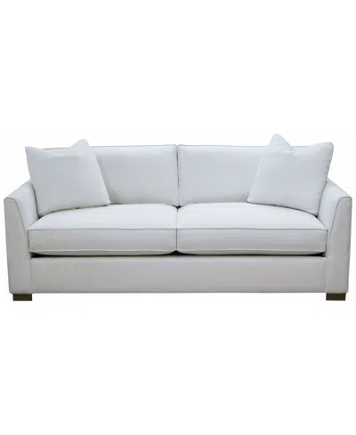 Macy's Corine 20" Upholstered Sofa With Toss Pillows In White