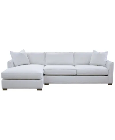 Macy's Corine 2-pc. Chaise Sectional Sofa With Toss Pillows In White