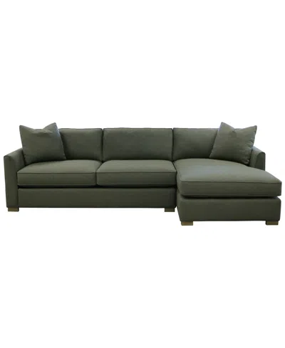 Macy's Corine 2-pc. Chaise Sectional Sofa With Toss Pillows In Green