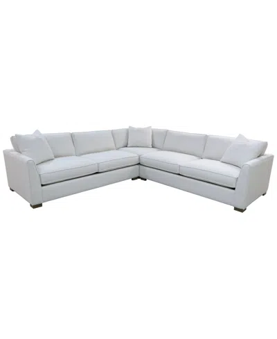 Macy's Corine 3-pc. Upholstered Sectional Sofa Set With Toss Pillows In White