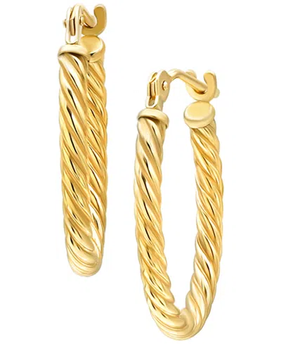 Macy's Corrugated Hoop Earrings In 10k Yellow Gold