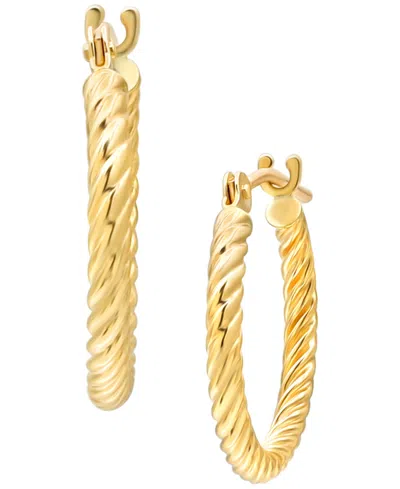Macy's Corrugated Hoop Earrings In 10k Yellow Gold