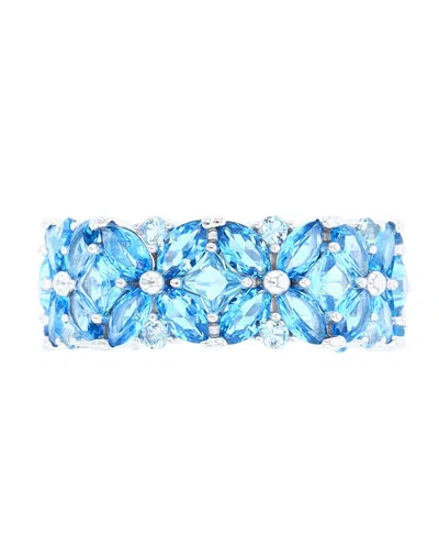 Macy's Created Blue Spinel Eternity Band Ring (8 3/4 Ct. T.w.) In Sterling Silver