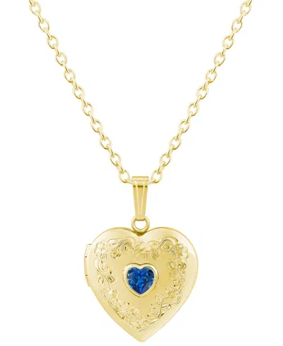 Macy's Created Emerald (3/8 Ct. T.w.) Pendant Necklace In 14k Yellow Gold-plated Sterling Silver (also Avai In Red