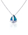 Macy's Created Opal Ship Necklace In Sterling Silver In Sterling Silver