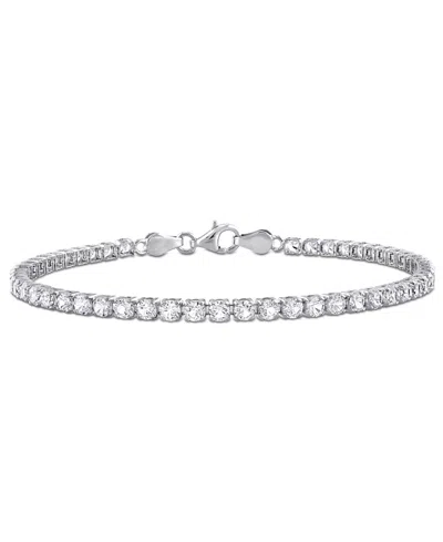 Macy's Created Pink Sapphire (6-1/8 Ct. T.w.) Tennis Bracelet In 18k Rose Gold Flash Plated Sterling Silver In Neutral